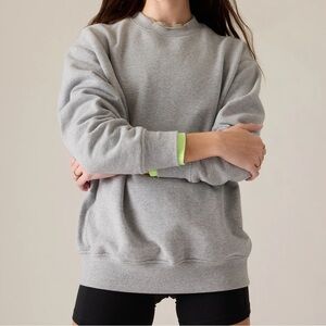 Athleta Forever Fleece Gray Crewneck Sweatshirt Sz S